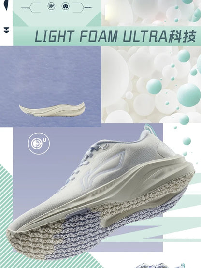 Women's RED HARE 8 Racing Running Shoes LIGHT FOAM ULTRA Reflective Cushion Stable Shoes LiNing Light Sneakers ARPV004