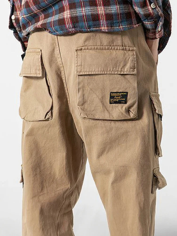 Korean Streetwear Cargo Jogger Pants Men Joggeing Loose Casual Sport Ankle-Lenght Trousers Fashion Sweatpants Male