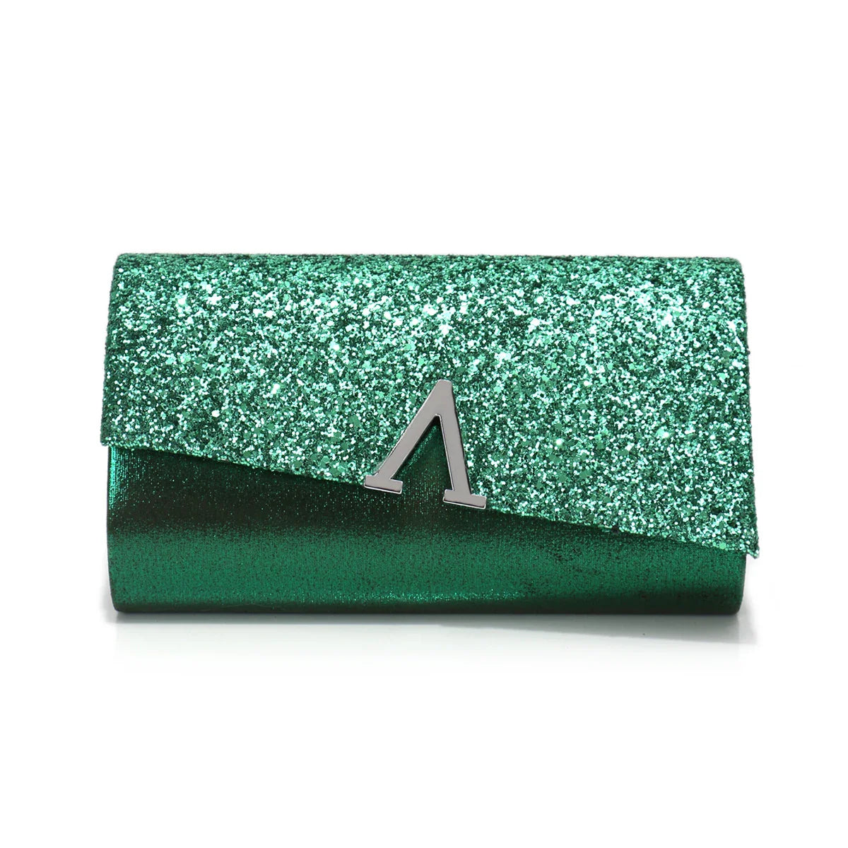 V Design Metal Chain Glamorous Design Evening Bags Envelope Shaped Sequins Handbags For Prom Dinner Wedding Banquet Purse