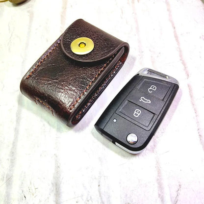 Genuine Leather Car Key Case on Belt Pack Car Key Holder Waist Bag Keys Wallet Pouch Organizer Sheath Men 1652C