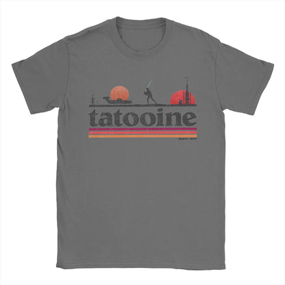 Casual Planet Sky Tatooine T-Shirts for Men Crewneck Cotton T Shirt  Short Sleeve Tee Shirt Classic Clothes