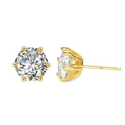 100% Real Gold 14K Moissanite Earrings Pendant Necklace Ear Stud For Wedding Engagement Valentine's Day Jewelry Set Gift