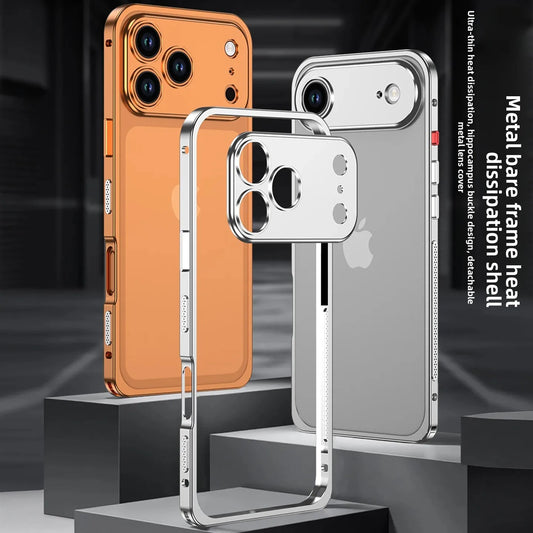 Luxury Original Colour Rugged Aluminum Alloy Slim Frame Case For IPhone 17 Pro Max 17 Air 17Pro Heat Dissipation Anti-Drop Cover