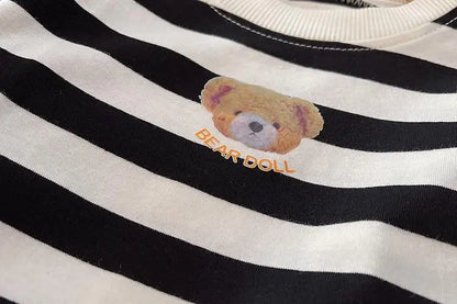 New Baby Boy Clothes Summer Children Suit Causal Striped Cartoon Tshirt Jeans 2Pcs/Set Kids Fashion OutfitsToddler Tracksuits