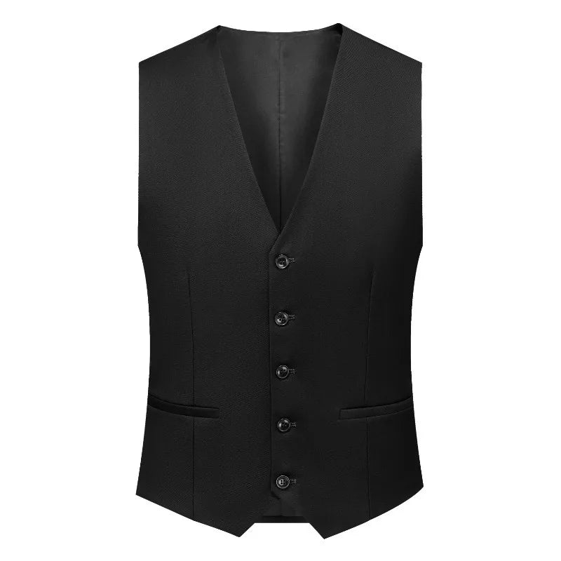Man Waistcoat Single-breasted V-neck Male Suit Vest Simple Solid Color Comfortable Business Casual Versatile Men Vest