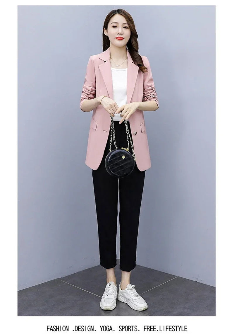 Spring Autumn Office Lady Blazer For Women 2025 Long Sleeve Slim High Quality Blazers Mujer Coats Jacket Winter Clothing Outwear