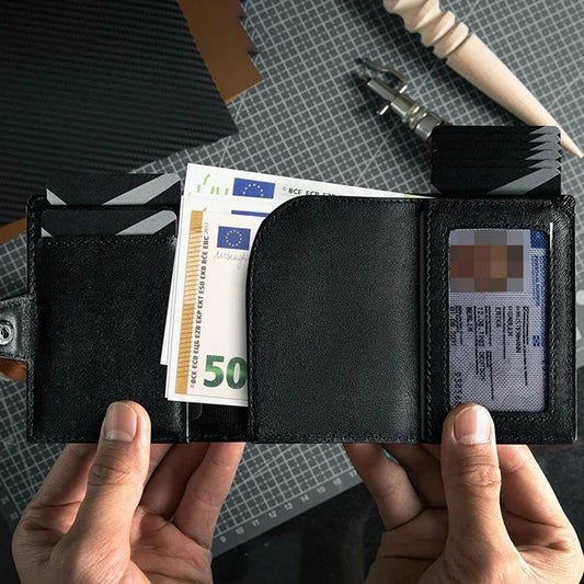 Portefeuille homme anti-RFID avec porte-monnaie et compartiment AirTag