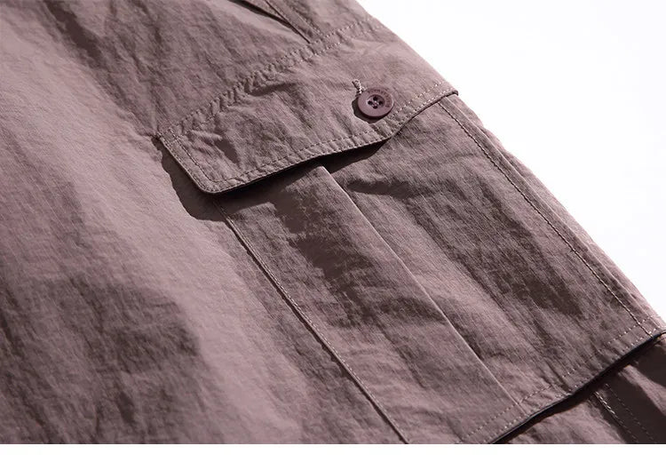 Mens Womens Spring Summer Lightweight Quick Dry Baggy Loose Paratrooper Cargo Pants Outdoor Techwear Multi Pocket Streetwear