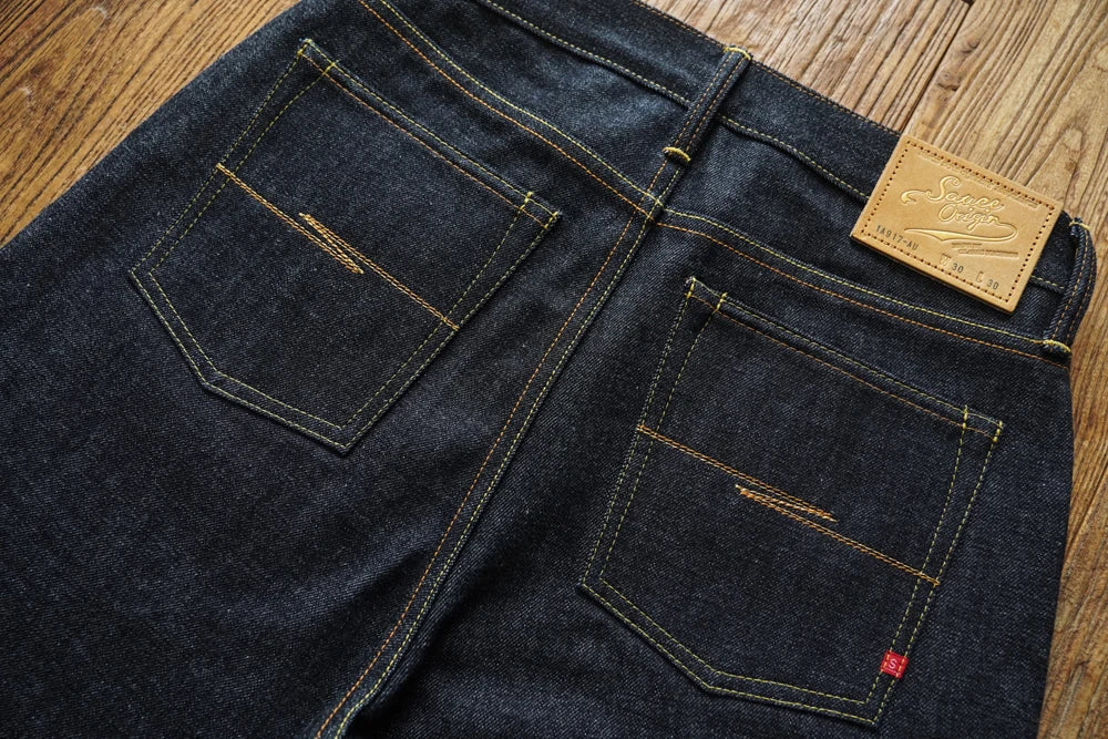 Mens Jeans Selvedge Denim Jeans for Man Silver Button Loose Fit Handmade 15 Oz