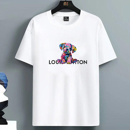 Luxury PrintT-shirts for Men High Quality 100% Cotton O-neck Short Sleeved Summer Daily Casual Sports Cool Tees City Vibe Tops