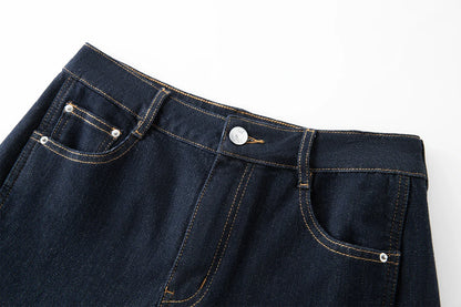 Retro Raw Denim High-waist Straight-leg Jeans Women's 2025 Early Autumn New 3D Cut Slimming Jeans 25FS13104