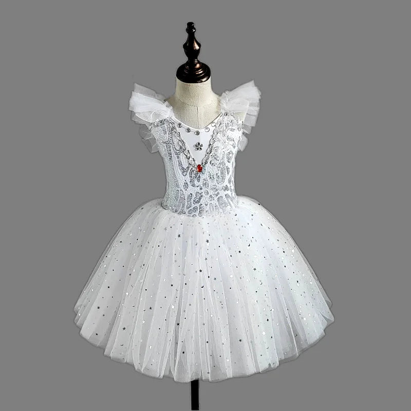 Children's Ballet Skirt Dance Girls Dress Tutu Performance Costume Flower Princess Ballet Girl Clothing Vestidos Kids Ballerine
