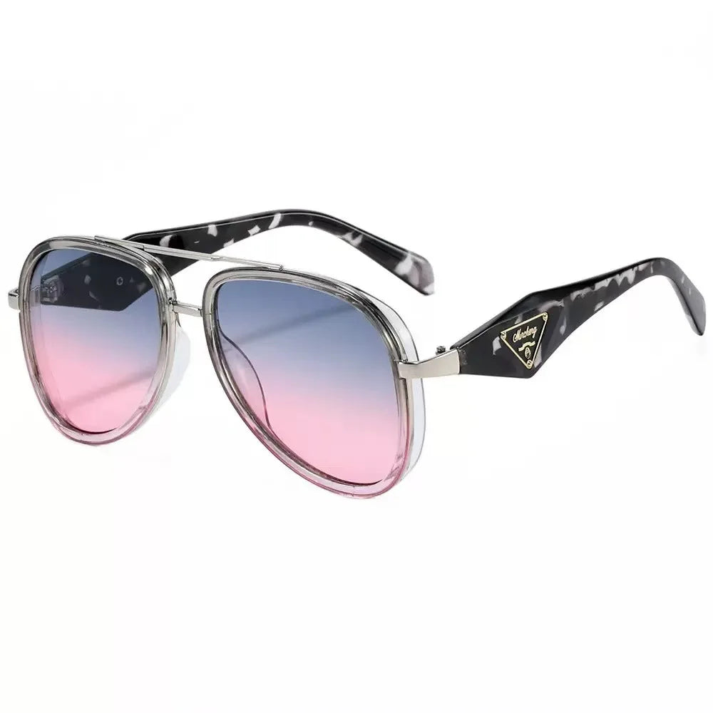 Retro Aviator Tortoiseshell Sunglasses UV400 Protection Metal Frame Shades Luxury Sun Glasses Fashion Eyewear Unisex Oversized