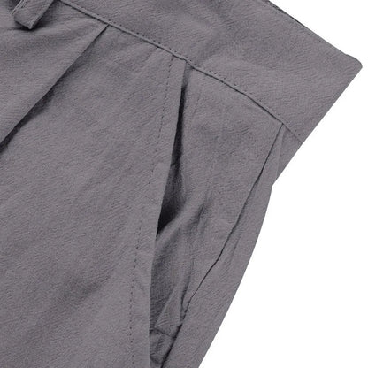Amazon European and American Men's Linen Solid Color Casual Suit Pants New Fashion Beach Wide-Leg Trousers