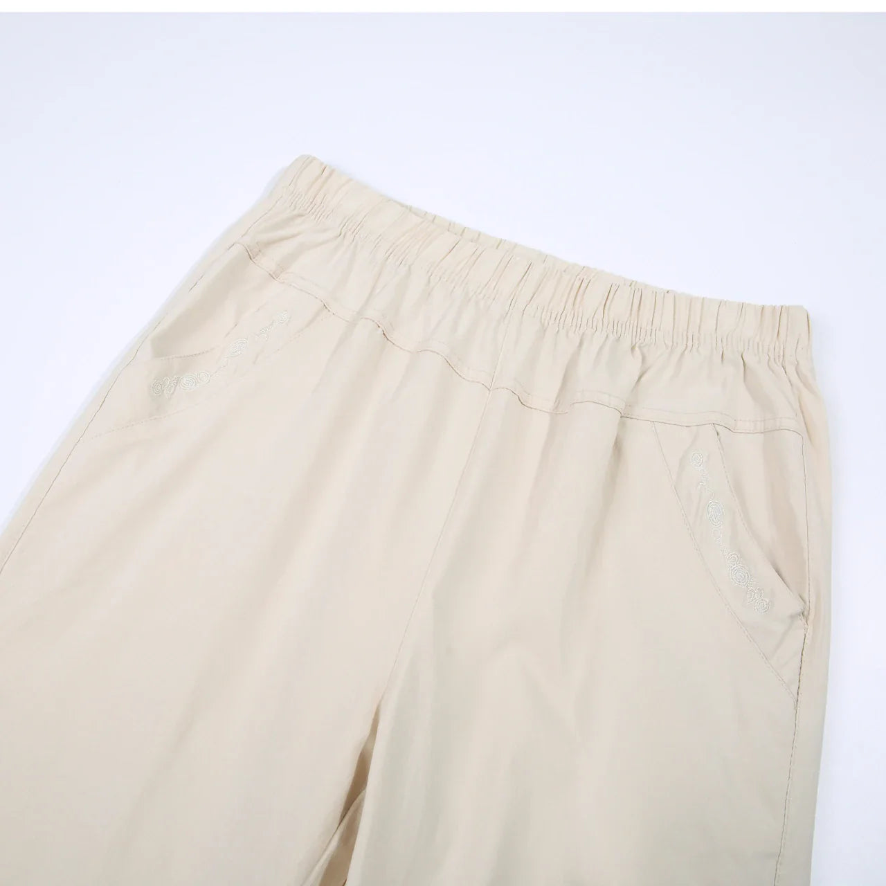 Summer Casual Washed Cotton Women's Plus Size Pants 2025 Elastic Waist Office Casual Outdoor Trousers Breathable Cool Clothing