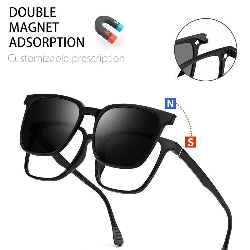 NEW IN Magnetic Clip on Optical Myopia Glasses For Men Women Polarized Sunglasses Prescription Reading Glasses TJ2190
