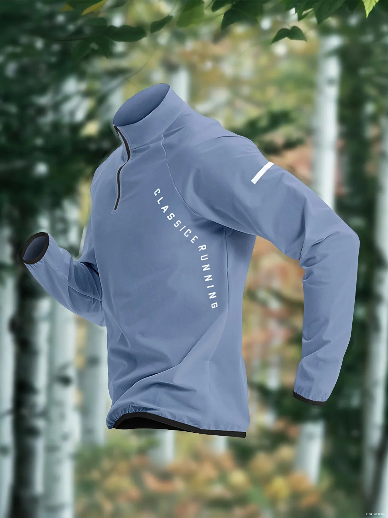 Men's sports long sleeved half zip top, quick drying running T-shirt, sports training jacket, breathable elastic fabric, mo