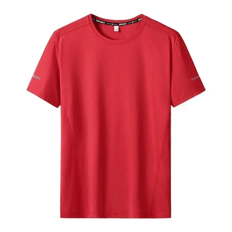 3pcs Summer Sport T-shirt for Men Plus Size 6XL/7XL Quick Dry Tees Oversized Round Neck Short Sleeve Fitness Running T-shirt