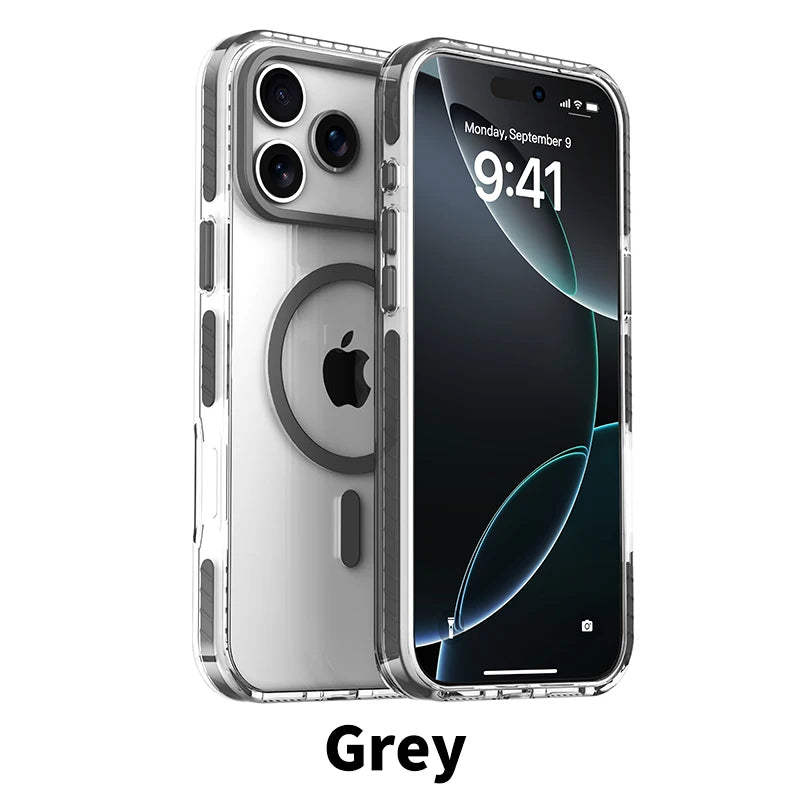 Luxury PE Striped Border HD Phone Case for iPhone 17 Air 16 15 14 Plus 13 12 Pro Max for Magsafe Magnetic Wireless Charge Cover