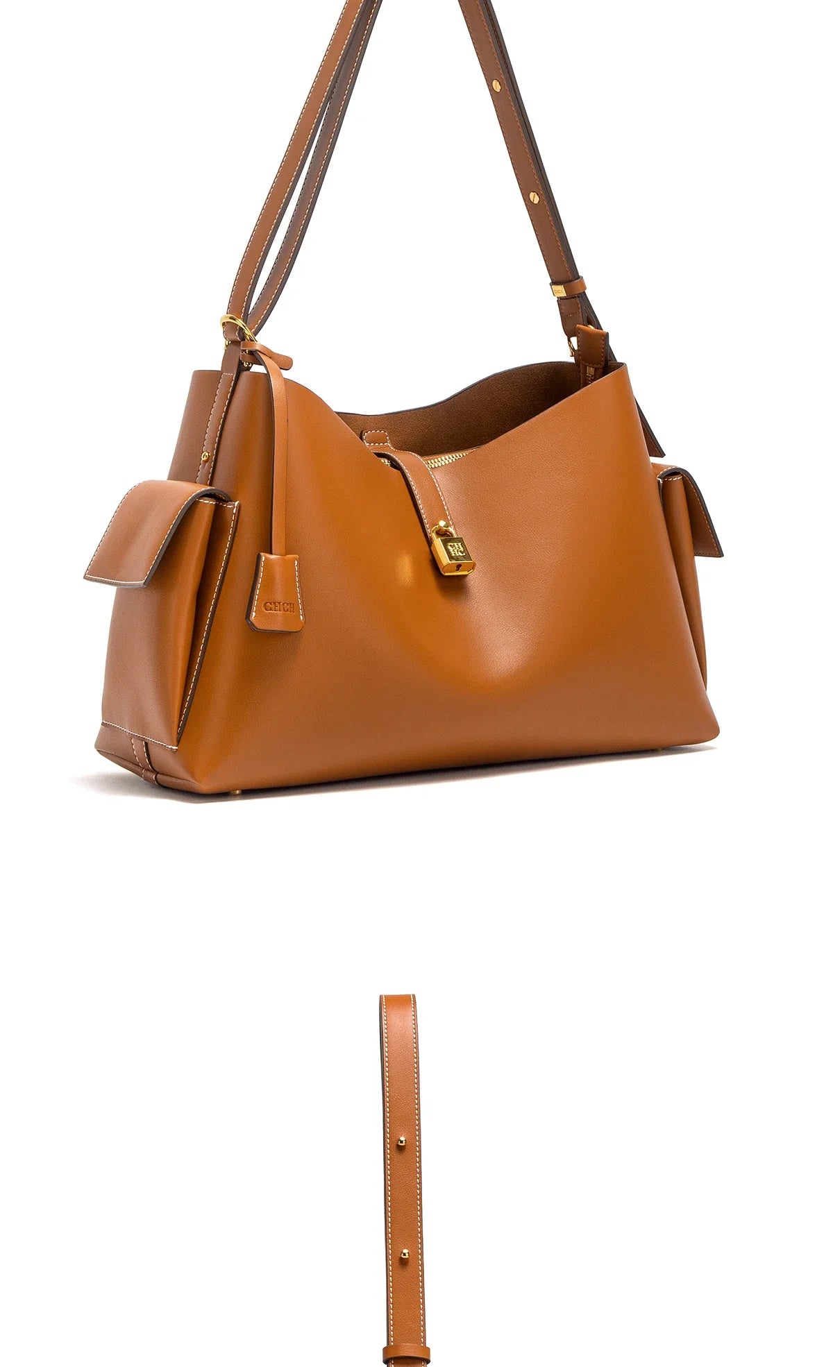 Women's Handbag 2026 Spring/Summer New Coffee Motorcycle Bag Large Capacity Women's Fashion Tote Bag