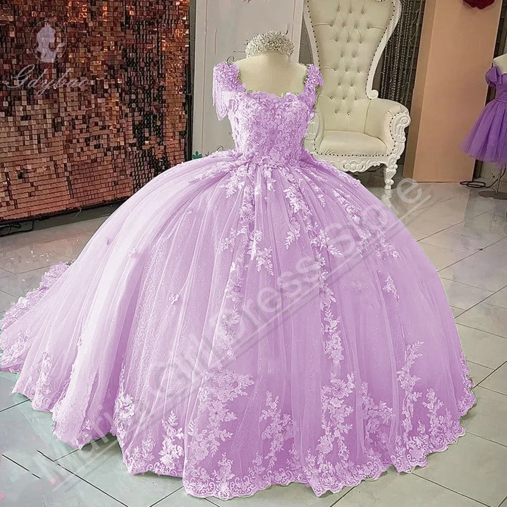 Beautiful Flower Girl Dresses Fluffy Mesh For Wedding Beaded Floral Lace Appliques Kids Pageant Gowns Customize