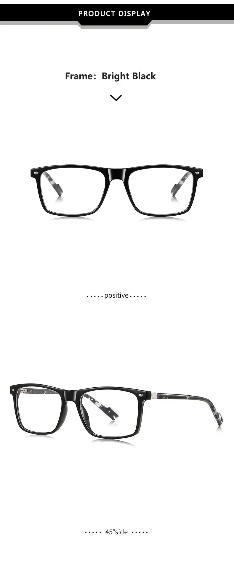 New Fashionable Geometric Square Frame Minimalist Design Men's Anti-Blue Light Glasses Customizable Prescription LS218