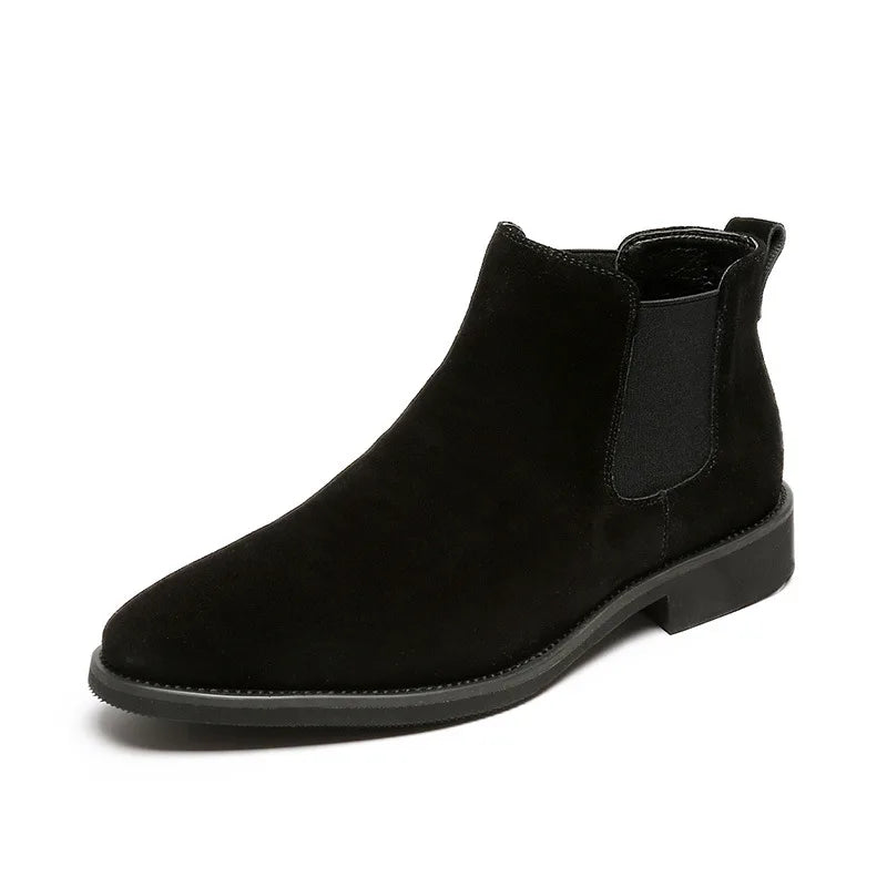 2026 Men Elevator Shoes Chelsea Boots 6cm 8cm Invisible Inner Increase Shoes Man Height Increasing Shoes Suede Leather Men Boots