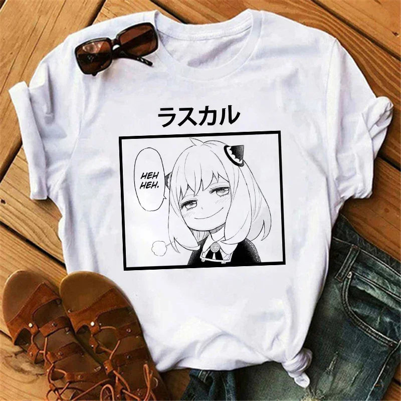 Anime Spy X Family T shirt Wommen Japanese Harajuku Fashion Short Sleeve T-shirts Summer Tops Kawaii O-Neck Women's T-shirt Top