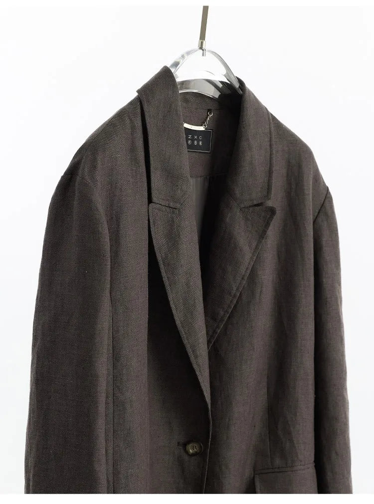 Simple and Understated~ One-Button Women's Blazer, Thin Spring/Summer Suit, New Casual Commuter Jacket, Loose Fit