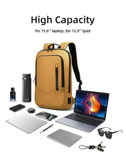 Heroic Knight Thin Male Work Backpack Multifunctional Fashion 15.6 In Laptop Backpack Casual Waterproof Business Travel Daypack