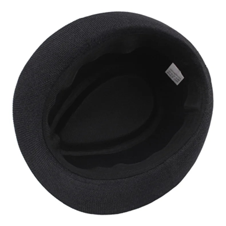 Middle Aged Linen Curled Jazz Hat Summer British Retro Top Hat Outdoor Plain Solid Linen Sun Visor Hat Party Fedoras Cap
