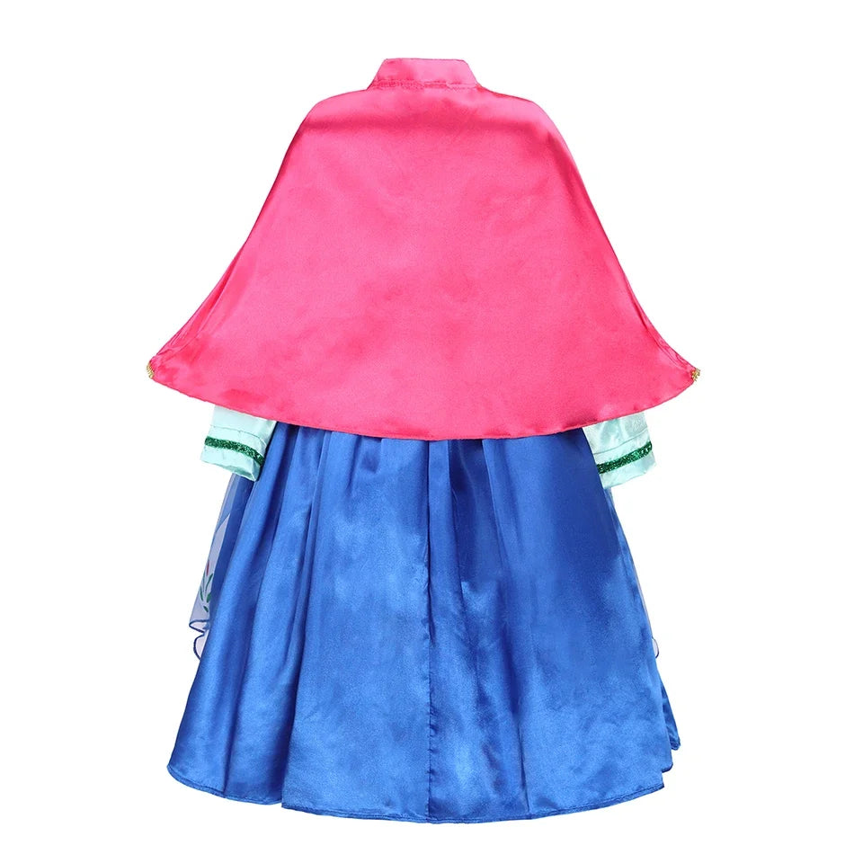 Elsa Anna Snow White Moana Rapunzel Ariel Belle Princess Dress for Girls Cosplay Carnival Birthday Party Outfit Kids 2-8Y