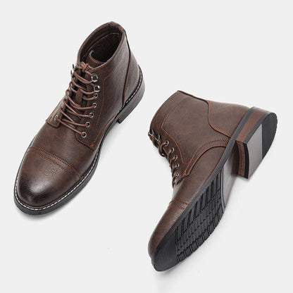 Classical Men Boots 2025 Fashion Comfortable Spring Leather Ankle Boots