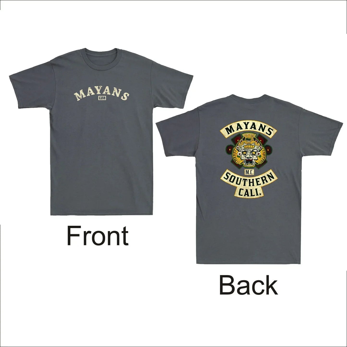 Southern Cali Front Back Patch Biker Motorcycle Vintage Men's T-Shirt Mens Graphic Tshirts Regular Cotton Short Sleeve