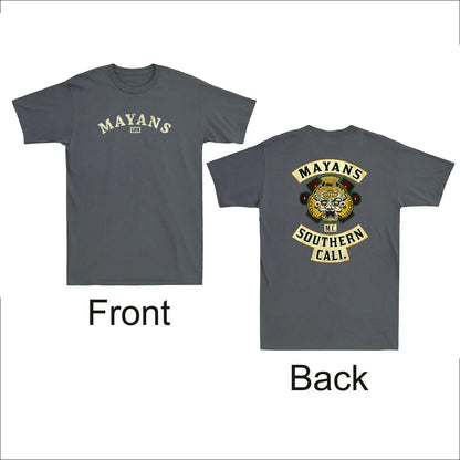 Southern Cali Front Back Patch Biker Motorcycle Vintage Men's T-Shirt Mens Graphic Tshirts Regular Cotton Short Sleeve