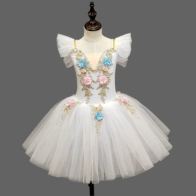 Children's Ballet Skirt Dance Girls Dress Tutu Performance Costume Flower Princess Ballet Girl Clothing Vestidos Kids Ballerine