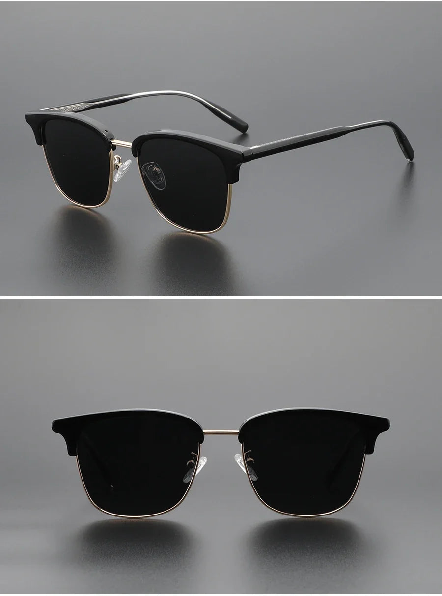 Europe and The United States Retro Sunglasses Classic Large Frame Men's Sunglasses Polarized UV Protection Travel Shading Mirror