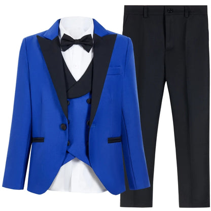 Multi-colors Boys Formal Suit Set 4 Pieces 3-14T Fast Delivery Kids Slim Fit Suits Wedding Ring Bearer Outfit Handsome Tuxedo