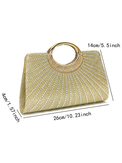 Party Wedding Bridal Handbags Bucket Design Rhinestones Glitter Evening Clutch Bags Cover Open Banquet Purse