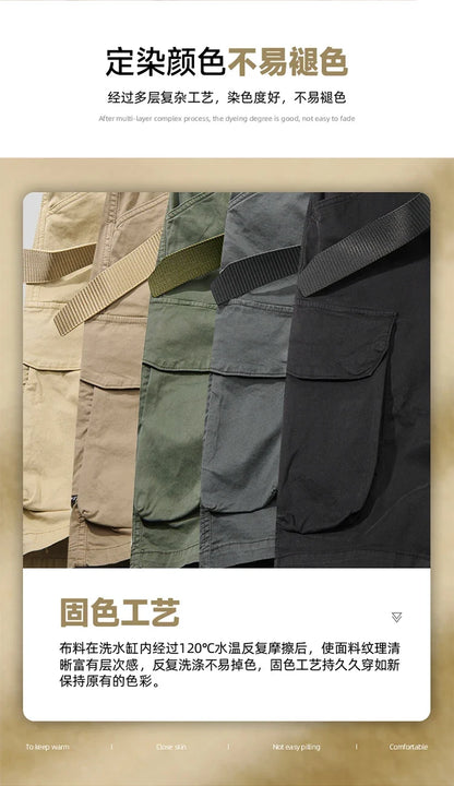 Men Spring Casual Tactical Cargo Shorts Men Multi Pocket Outdoor Shorts Men Breathable Sports Workout Daily Wear Male Shorts