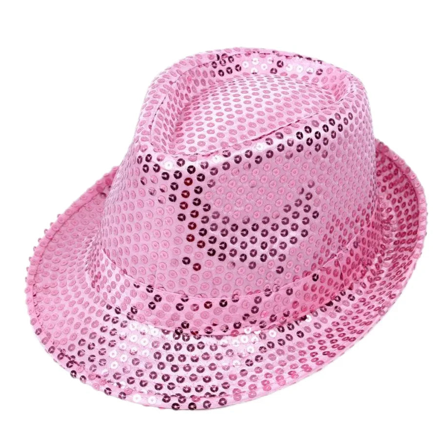 British Top Jazz Hat Bucket Hat Men Women Stage Performance Sequin Hat Shining Christmas Fedoras Party Parent  Hat Hollween
