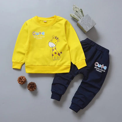 New Spring Autumn Baby Girl Clothes Children Casual T-Shirt Pants 2Pcs/Sets Toddler Costume Kids Boys Outfits Infant Tracksuits