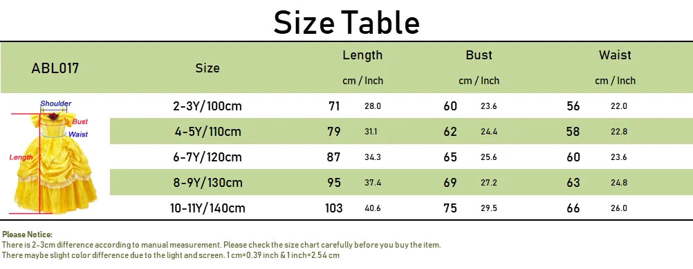 Girl Belle Dress Beauty Cosplay Costume Princess Deluxe Applique Outfit Children Birthday Party Elegant Gown Fairy Disguise Sets