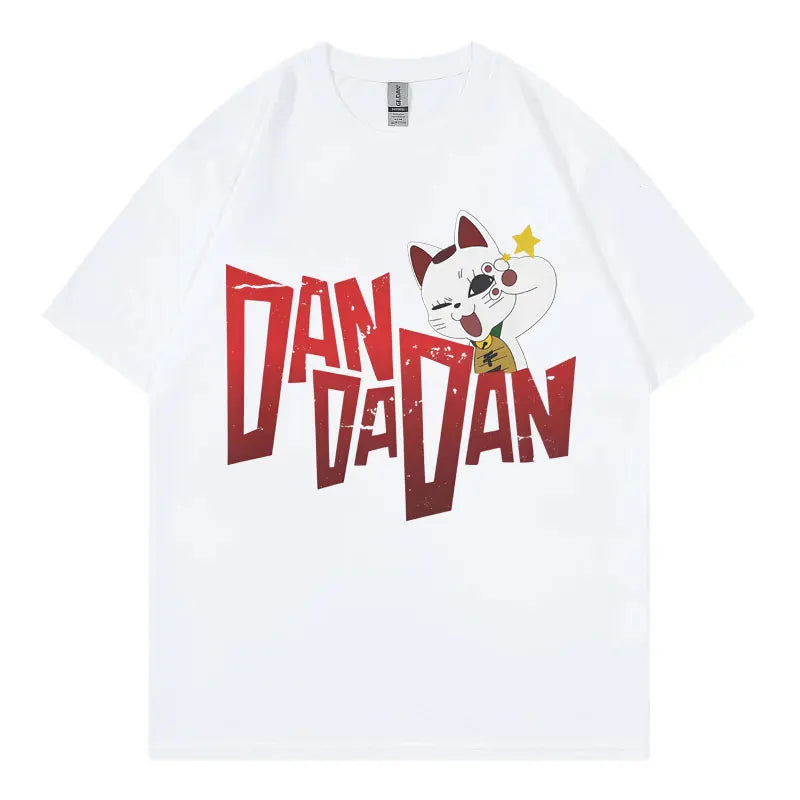 Japan Anime Dandadan Turbo Granny Cat Graphic T Shirt Fashion Cartoon Oversized T-shirt Men Women Vintage Casual Cotton T-shirts