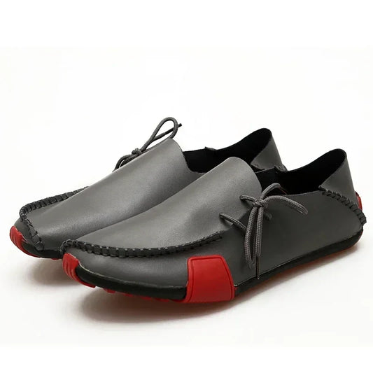 Men Shoes Leather Casual 2025 Italian Soft Men Loafers Handmade Moccasins Breathable Slip on Boat Shoes Zapatos Hombre