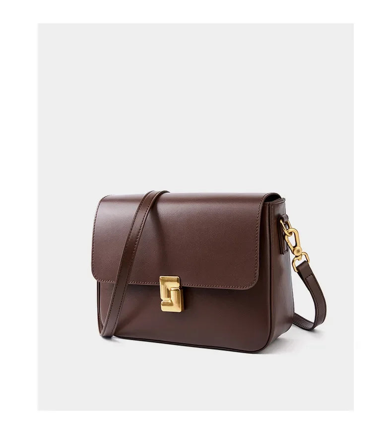 100% Genuine Leather Women Crossbody Bag Fashion Small Square Bag High Quality Cowhide Women's Commuter Shoulder Bag