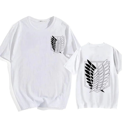 Attack on Titan Streetwear Men's T Shirt Eren Yeager Shingeki No Kyojin  Anime Summer Cotton Women Tops Tees Casual High Quality