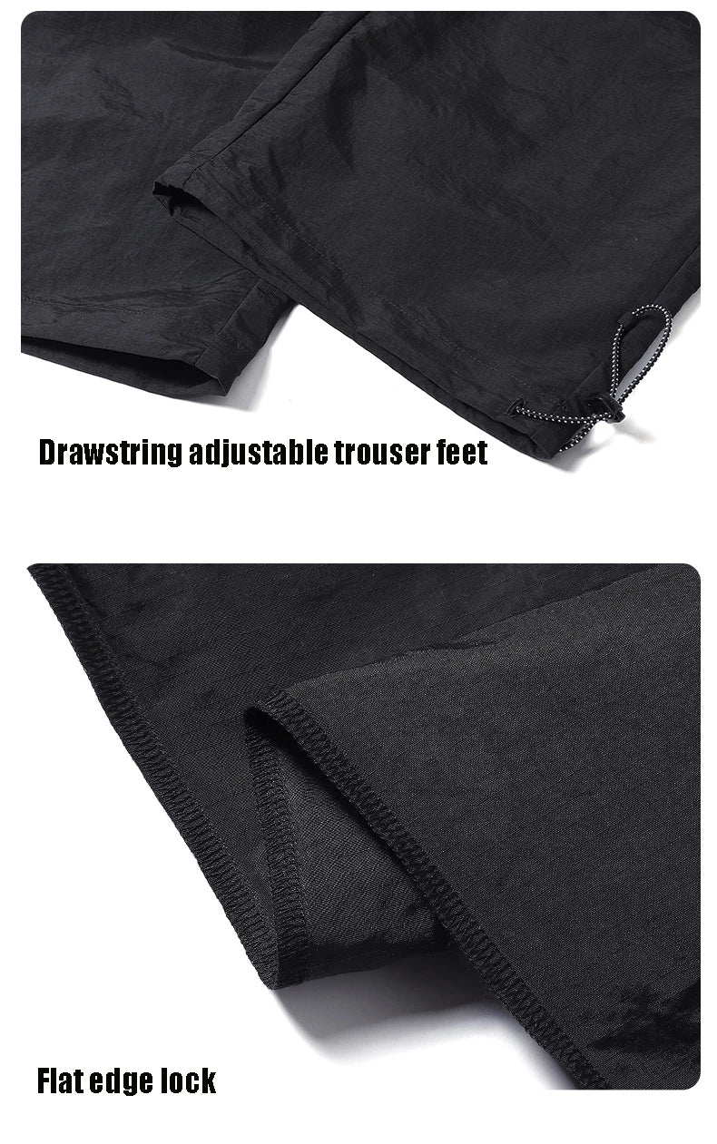 Women Hiking Pant Elastic Waist Trouser Adjustable Cuff Windproof Pant Men Outdoor Camping Pant Multiple Pockets Waterproof Pant
