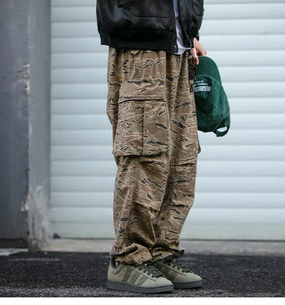 High Quality American Retro Ast Craft Camouflage Cargo Pants For Men Clothing Outdoors Tactical Pants Casual Baggy Trousers Male
