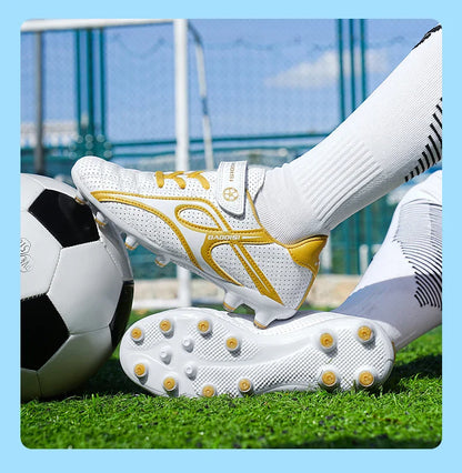 Kids Soccer Shoes Boys Grils Football Boots Non-Slip Training Indoor Outdoor Unisex Athletic Shoes Breathable Ultralight Sports